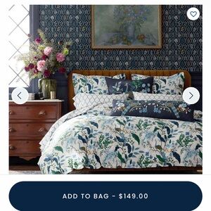 The Company Store Rifle Paper Co peacock Duvet Cover